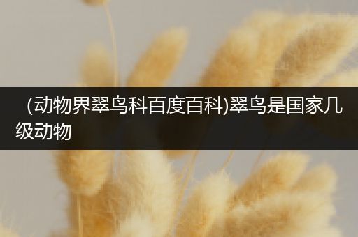 （动物界翠鸟科百度百科)翠鸟是国家几级动物