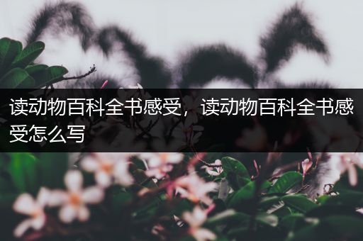 读动物百科全书感受，读动物百科全书感受怎么写