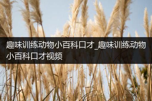 趣味训练动物小百科口才_趣味训练动物小百科口才视频