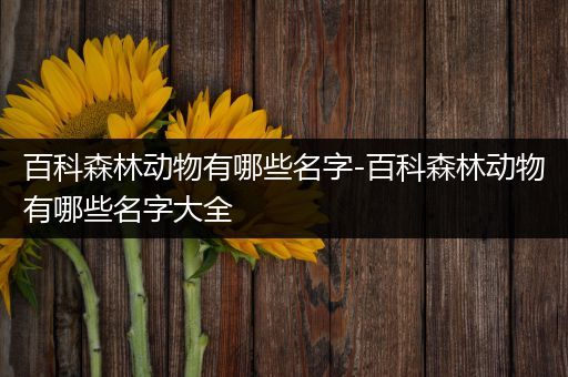 百科森林动物有哪些名字-百科森林动物有哪些名字大全