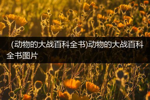 （动物的大战百科全书)动物的大战百科全书图片