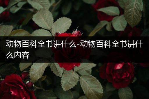 动物百科全书讲什么-动物百科全书讲什么内容