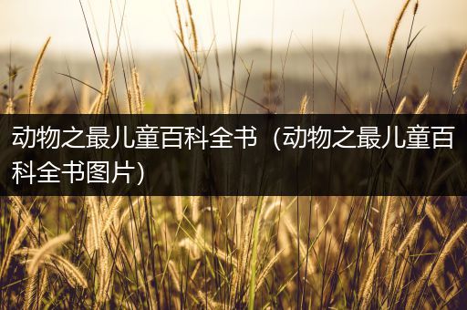 动物之最儿童百科全书（动物之最儿童百科全书图片）