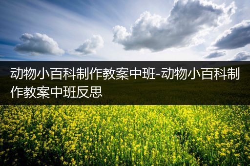 动物小百科制作教案中班-动物小百科制作教案中班反思