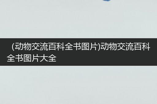 （动物交流百科全书图片)动物交流百科全书图片大全