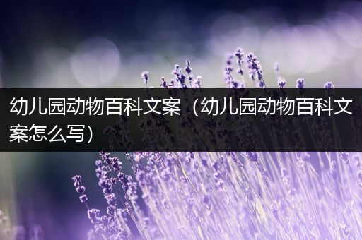 幼儿园动物百科文案（幼儿园动物百科文案怎么写）