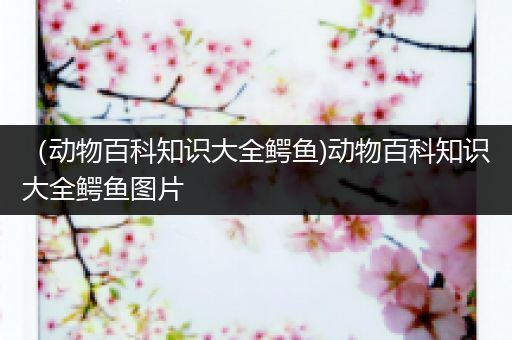 （动物百科知识大全鳄鱼)动物百科知识大全鳄鱼图片