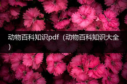 动物百科知识pdf（动物百科知识大全）