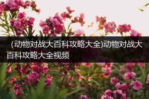 （动物对战大百科攻略大全)动物对战大百科攻略大全视频
