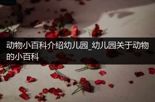 动物小百科介绍幼儿园_幼儿园关于动物的小百科