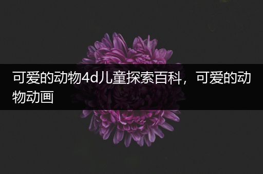 可爱的动物4d儿童探索百科，可爱的动物动画