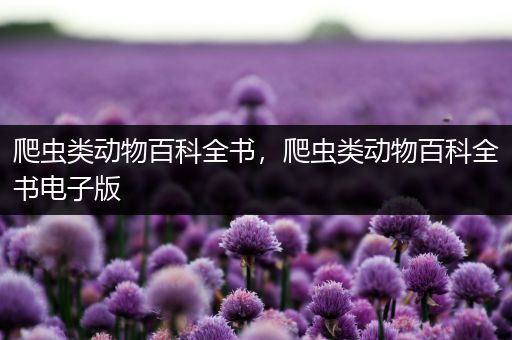 爬虫类动物百科全书，爬虫类动物百科全书电子版
