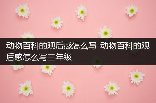 动物百科的观后感怎么写-动物百科的观后感怎么写三年级