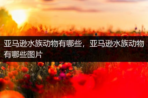 亚马逊水族动物有哪些，亚马逊水族动物有哪些图片
