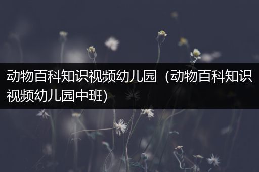 动物百科知识视频幼儿园（动物百科知识视频幼儿园中班）
