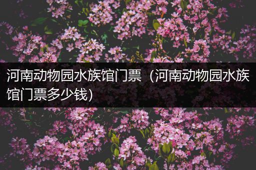 河南动物园水族馆门票（河南动物园水族馆门票多少钱）