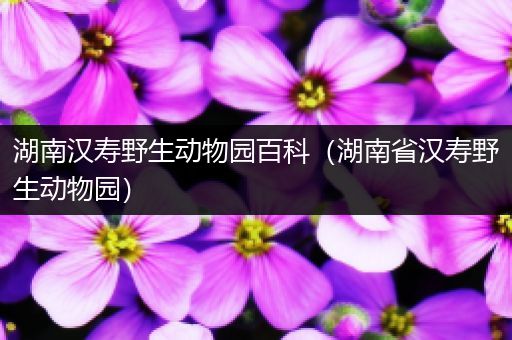 湖南汉寿野生动物园百科（湖南省汉寿野生动物园）