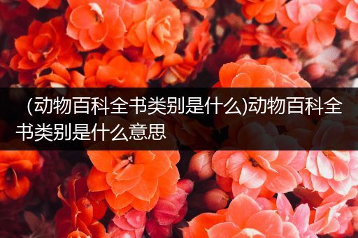 （动物百科全书类别是什么)动物百科全书类别是什么意思