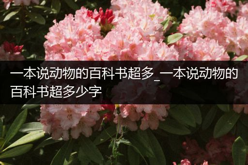 一本说动物的百科书超多_一本说动物的百科书超多少字