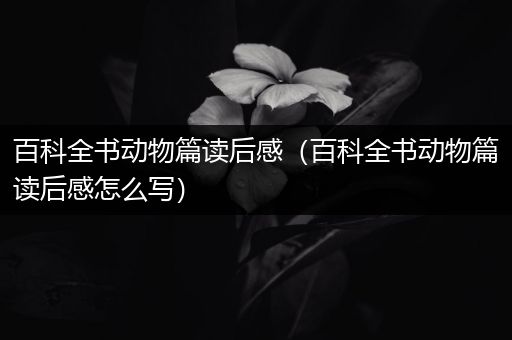 百科全书动物篇读后感（百科全书动物篇读后感怎么写）