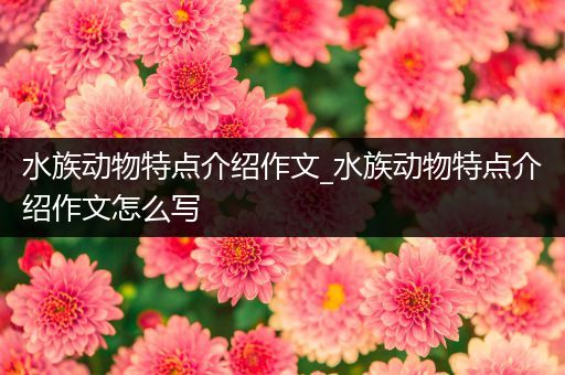 水族动物特点介绍作文_水族动物特点介绍作文怎么写