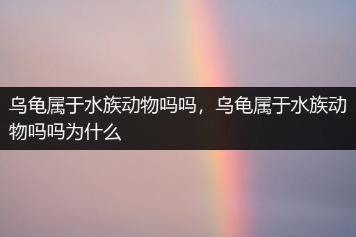 乌龟属于水族动物吗吗，乌龟属于水族动物吗吗为什么