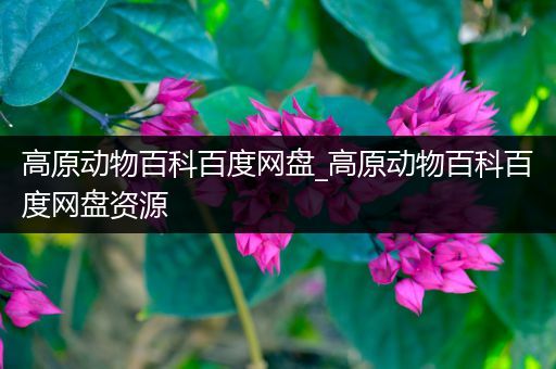 高原动物百科百度网盘_高原动物百科百度网盘资源
