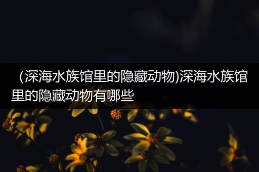 （深海水族馆里的隐藏动物)深海水族馆里的隐藏动物有哪些