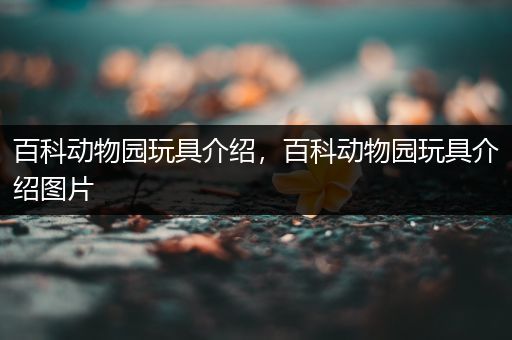 百科动物园玩具介绍，百科动物园玩具介绍图片