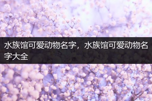水族馆可爱动物名字，水族馆可爱动物名字大全