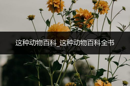 这种动物百科_这种动物百科全书