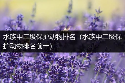 水族中二级保护动物排名（水族中二级保护动物排名前十）