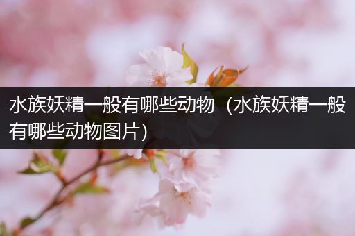 水族妖精一般有哪些动物（水族妖精一般有哪些动物图片）