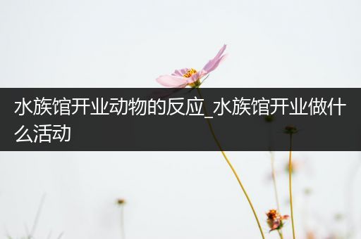 水族馆开业动物的反应_水族馆开业做什么活动