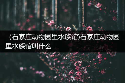 （石家庄动物园里水族馆)石家庄动物园里水族馆叫什么
