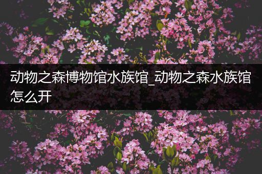 动物之森博物馆水族馆_动物之森水族馆怎么开