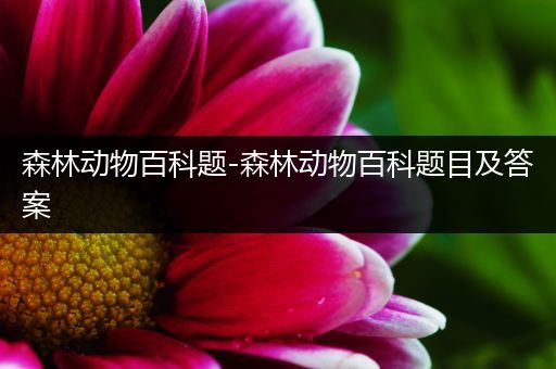 森林动物百科题-森林动物百科题目及答案