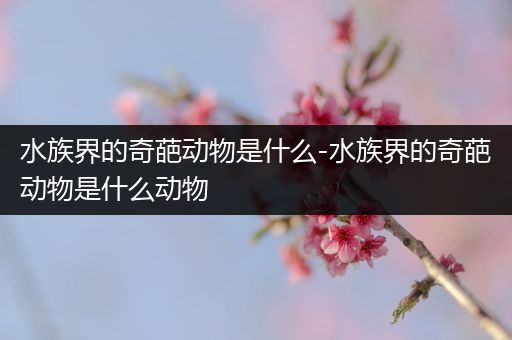 水族界的奇葩动物是什么-水族界的奇葩动物是什么动物
