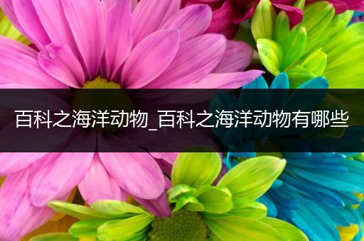 百科之海洋动物_百科之海洋动物有哪些