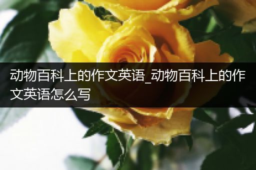 动物百科上的作文英语_动物百科上的作文英语怎么写