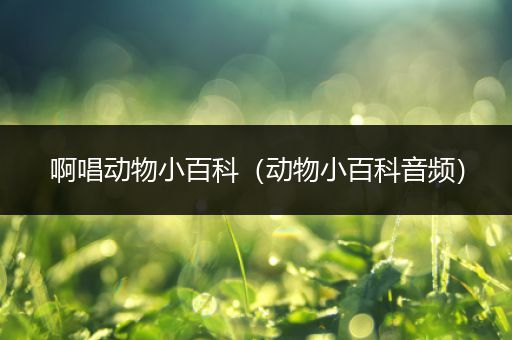 啊唱动物小百科（动物小百科音频）