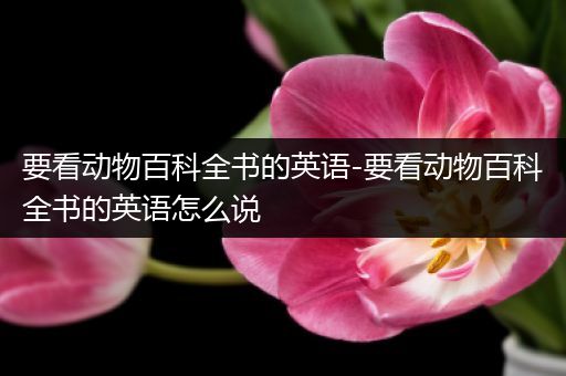 要看动物百科全书的英语-要看动物百科全书的英语怎么说
