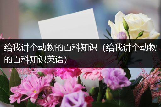 给我讲个动物的百科知识（给我讲个动物的百科知识英语）