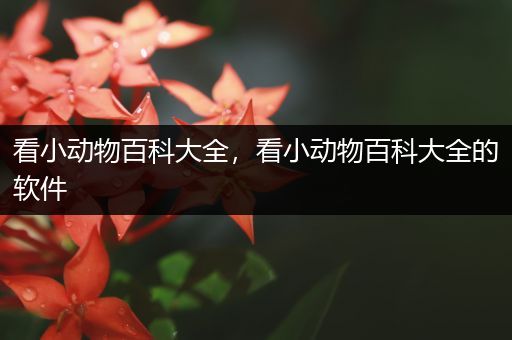 看小动物百科大全，看小动物百科大全的软件