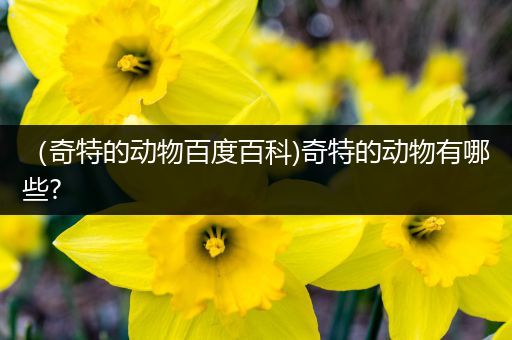 （奇特的动物百度百科)奇特的动物有哪些?
