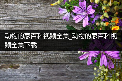 动物的家百科视频全集_动物的家百科视频全集下载