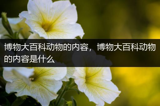 博物大百科动物的内容，博物大百科动物的内容是什么